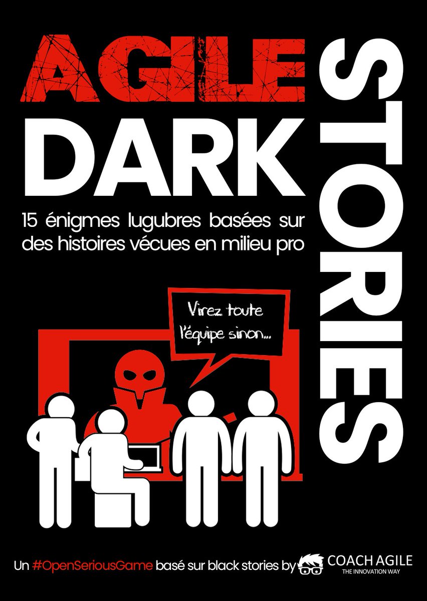 BeraudSudreau's tweet image. Hello les #agilistes ! Connaissez-vous le jeu Black Stories ? He bien le 8 avril je vous présenterai l&apos; #OpenSeriousGame #Agile Dark Stories... Des histoires lugubres rencontrées lors da transformation agile. L&apos;idée n&apos;est pas de pointer du doigt mais plus d&apos;éveiller la vigilance.
