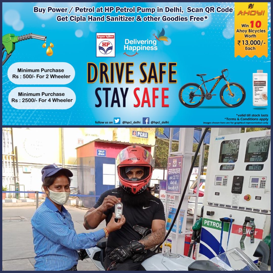 AutomotivesHp's tweet photo. Free*  Hand Sanitizers with fuel , only with @HPCL ! 

Visit us on Lodhi Road, South Delhi Today ! 

Navigation Guidance 🧭- https://t.co/dl3kiVIjO6 

@baghramesh1 @jindalhpc @Rg03Goel @hpcl_retail @HPCL_Delhi @Abhishe51073212 

#StaySafe #DeliveringHappiness https://t.co/t5NTT0xhMt