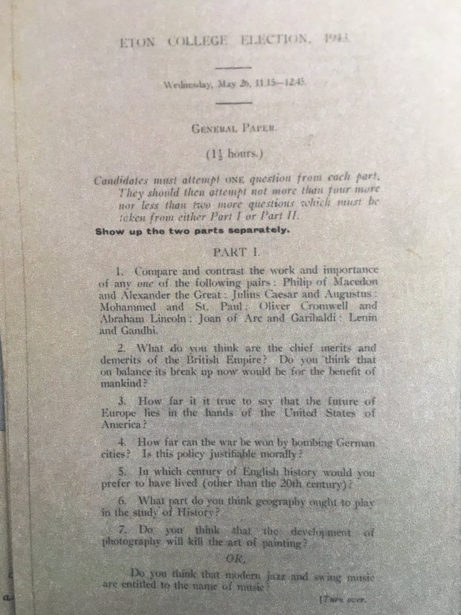 Eton scholarship exam