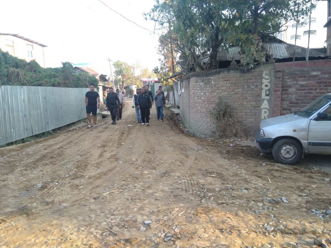 Inspected the upgradation of a road at Haobam Marak Ngangom Leikai. The blacktopping of the road will be initiated very soon.