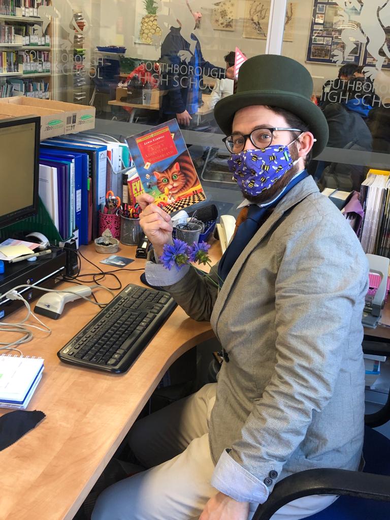 shsrbk's tweet photo. Look what the Mad Hatter @Library_SHS has in store for @Year7SHS..! #WorldBookDay https://t.co/bBfwuMyU8j
