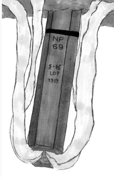 M69焼夷弾に書いてある記号の意味

NP▶ナパーム 69はM69焼夷弾の意味

5-45▶1945年5月製造

LOT 1959 ▶ロットの製造番号 

まとめるとこの焼夷弾はナパーム

1945年5月に製造

製造番号は1959本目 