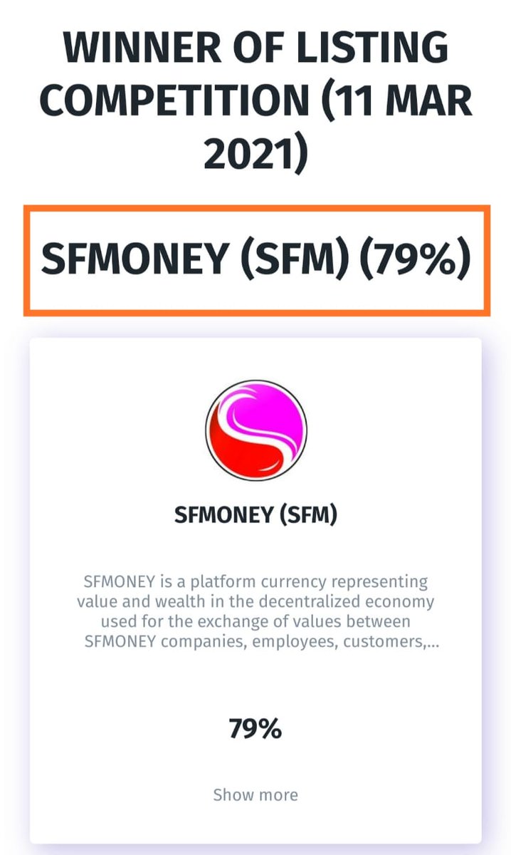 Won on #Latoken Listing Competition❗

#sfm #sfmairdrop #sfmoney