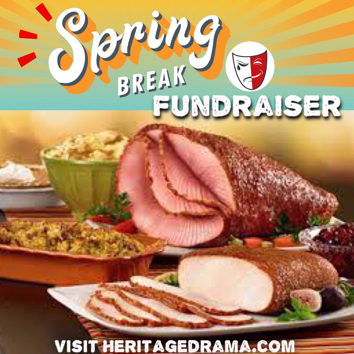 Need a break from meal planning?
Whether you want "Turkey for Two" or Ham for the whole family, we have your Spring Break meals covered! Take a night off from cooking and support HHS Pride Productions! Visit heritagedrama.com to buy your Spring Break meals now!