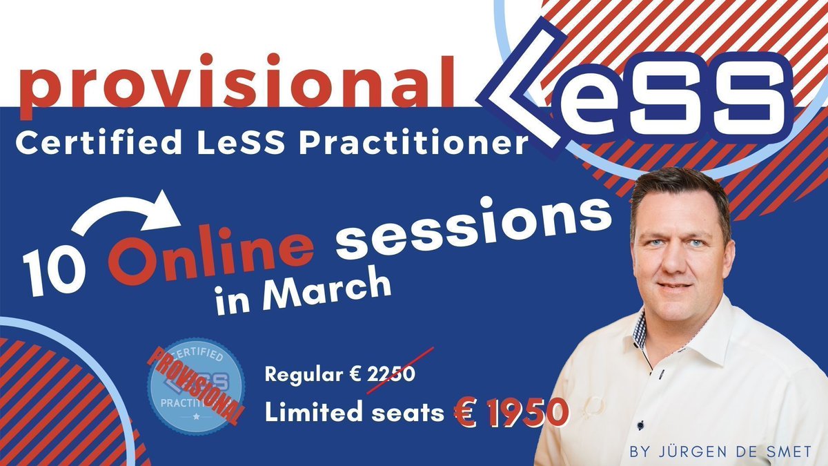 CoLearningBe's tweet photo. Learn how to grow true feature teams and gain business agility. Join our Provisional Certified LeSS Practitioner - online course in March  #lessworks #Scrum #LeSS #Agility #BusinessAgility #DeepLearning https://t.co/wgdIhaIKbw https://t.co/LVarmGyIDG