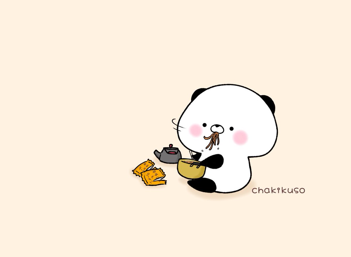 ラーメン食べてるとこを発見されたパンダ パンダ発見の日 こころにパンダ Chakikusoのイラスト ラーメン食べてるとこを発見されたパンダ パンダ発見の日 こころにパンダ Chakikusoのイラスト