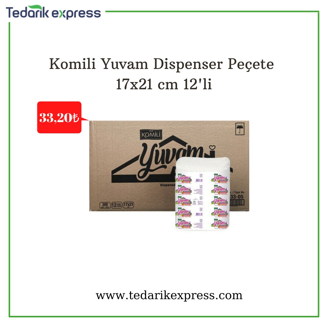 Komili Yuvam havlu ve peçeteler Mart 2021 boyunca çok uygun fiyatlarla web sitemizde!
#tedarikexpress #komili #pecete #havlupecete #temizlik #temizlikmalzemeleri #temizlikürünleri