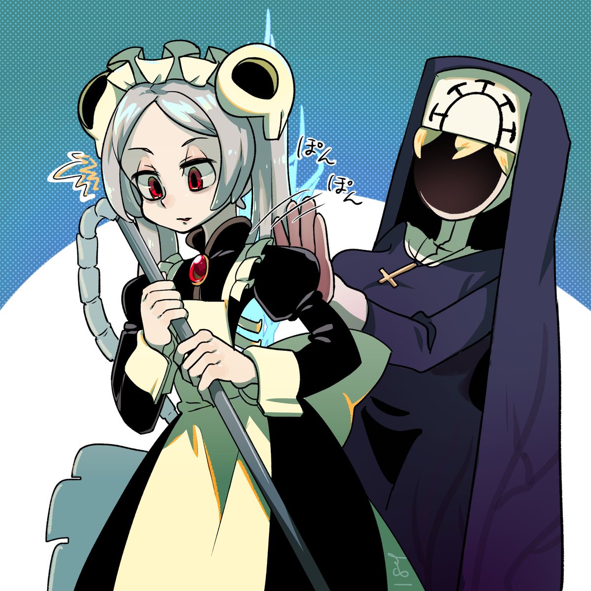 184nX's tweet photo. 頬をつつきまくるだぼ
#Skullgirls #skullgirlsfanart https://t.co/UficF3Jyg6