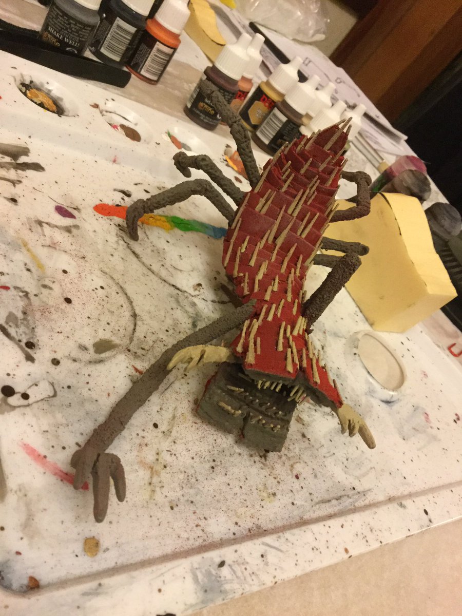 thesonicdark's tweet photo. The evolution through paint of an unnamed monster. Still not finished either. #dndminiatures #dnd #monster #wip https://t.co/HLAk43N6gE