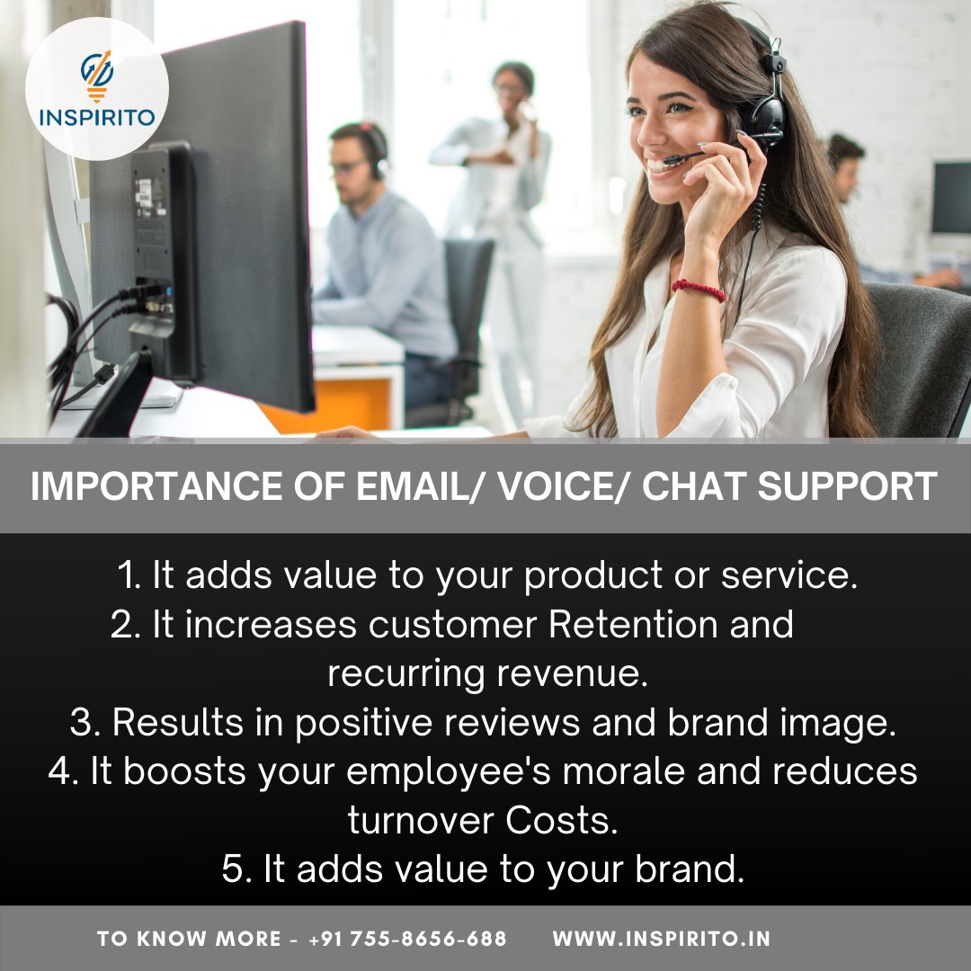 Connect with us to know more.
Visit us as at: inspirito.in
⠀
#business #pune #customer #support #customersupport #chatsupport #voicesupport #emailsupport #service #services #outsource #company #client #importance
