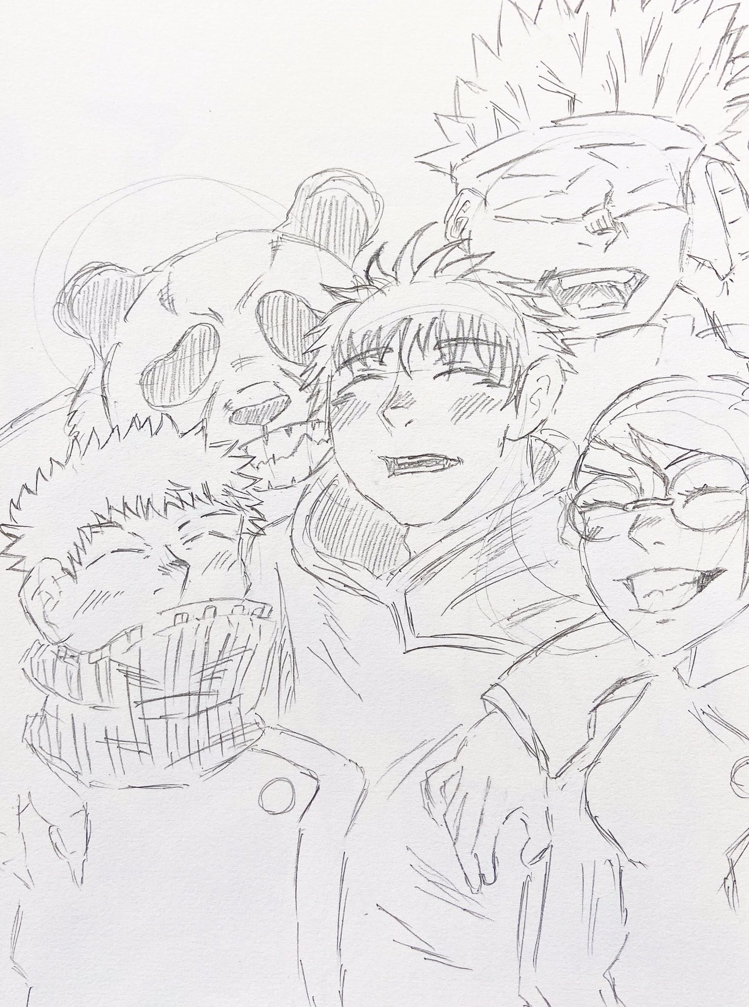 恭 Burner 今日のツイート３回目 あげすぎてすいません笑笑 呪術廻戦イラスト練習中 今回は 乙骨先輩編2 呪術廻戦 乙骨先輩 乙骨優太 狗巻先輩 狗巻棘 虎杖悠仁 禅院真希 禅院先輩 パンダ 五条悟 呪術廻戦0巻 T Co Sjocpuryds