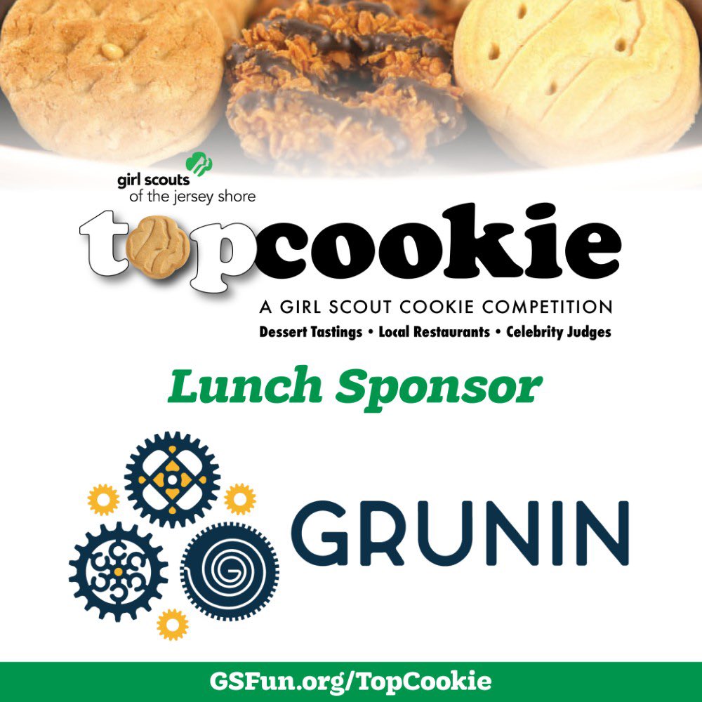 GirlScoutsJS's tweet photo. A big thank you to @GruninFdn for generously supporting our #TopCookie dessert competition on
March 21 and helping to give all girls opportunities to thrive in #GirlScouts. Visit
https://t.co/0K8BkPRtcX to sponsor, purchase tickets or vote.
#GirlScoutsJS #dessertcompetition https://t.co/VtI1ou0pFO
