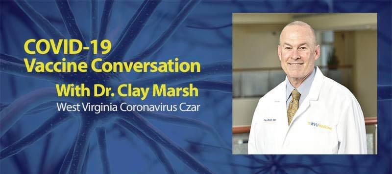 AARPWV's tweet photo. Have questions about #COVIDVaccines? At 10 a.m. today, join @AARPWV for our latest statewide conversation with @claymarsh on the Mountain State's #COVID19 vaccine deployment. Register to participate in this free event here: https://t.co/qLwL0Qaz0E https://t.co/PJbVBWXFN3