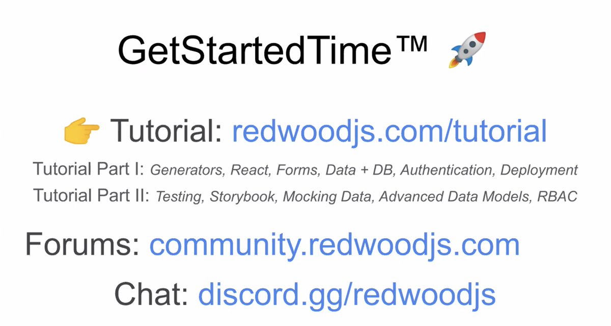 ladyleet's tweet image. Happy Birthday #redwoodjs!!!!

If you&apos;ve been dying to leap into something new like @redwoodjs, check out all these links!

Tutorial: redwoodjs.com/tutorial
Forums: community.redwoodjs.com
Chat: discord.gg/redwoodjs

(thx @thedavidprice for the slides!)