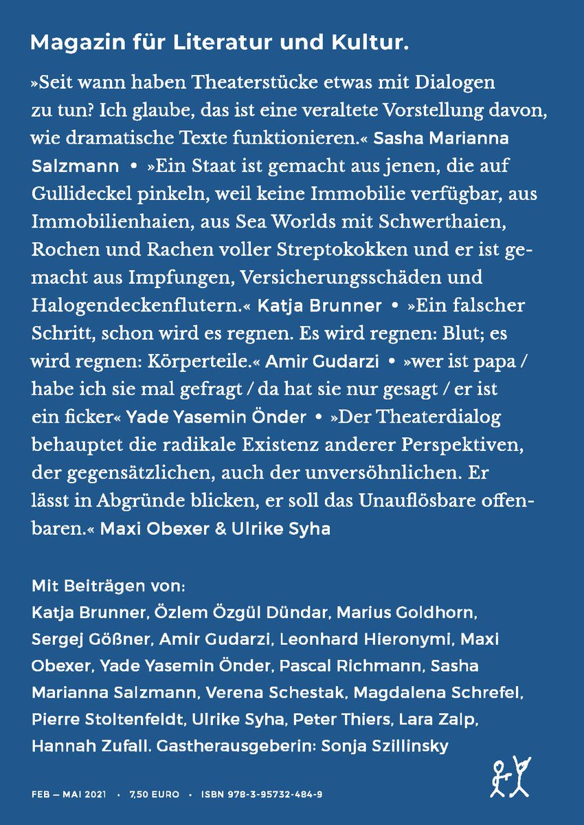 ZITATE AUS UNSERER NEUEN AUSGABE // DIALOGE <3
Gastherausgeberin: Sonja Szillinsky
Hier bestellen: t1p.de/zrs8