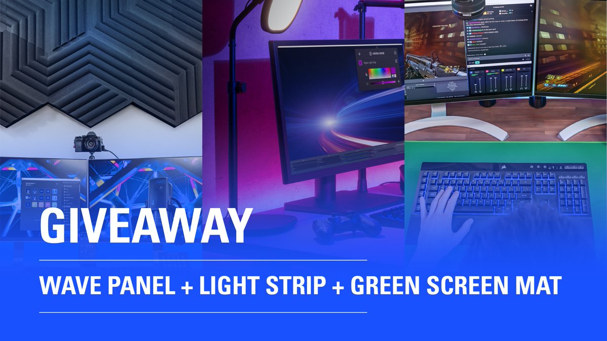 elgato's tweet image. 🎉 GIVEAWAY 🎉

It's time to upgrade your setup!

We're giving five lucky winners a bundle of Wave Panels Starter Kit, Light Strip, and Green Screen Mouse Mat.

📜 To enter:
✅ Follow @elgato
✅ Post a photo of your setup below

Winners will be chosen March 18th.