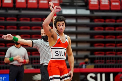 SIUEWrestling's tweet photo. As of this morning, Justin Ruffin has been withdrawn from the NCAA Championships due to injury. 

We appreciate any well-wishes for JRuff as he works through the recovery process!

#RestoringtheGlory https://t.co/4kGv3kW1C6