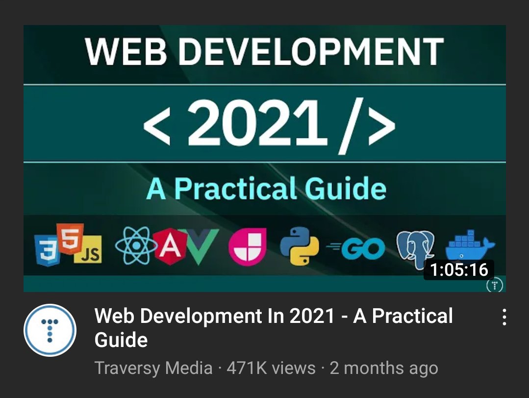 Prathkum's tweet image. If you want to learn web development in 2021 then watch this amazing video first

- You will get a quick overview, what the web dev looks like in this year

youtu.be/VfGW0Qiy2I0
