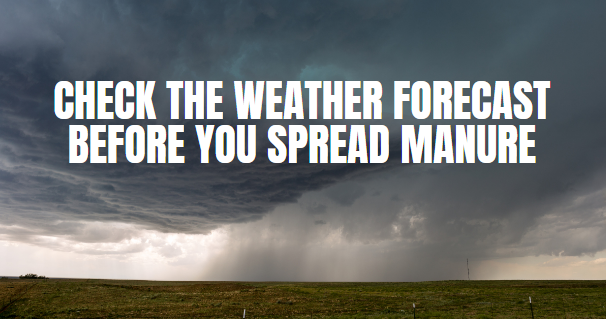 TimingMattersON's tweet photo. Check the weather forecast before you spread manure. Review @environmentca @weathernetwork @DecisionFarm before you hit the field - rain in the next 24 hours? Don't spread. #TimingMattersON https://t.co/mYceGm08n2
