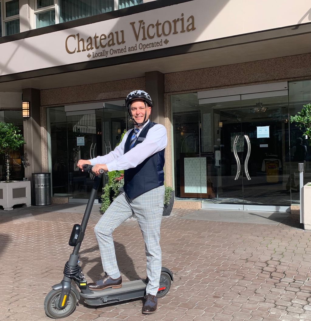 It’s a great day to get out and explore.  See Roy at the desk about renting a scooter #explorevictoria #staylocal #yyj