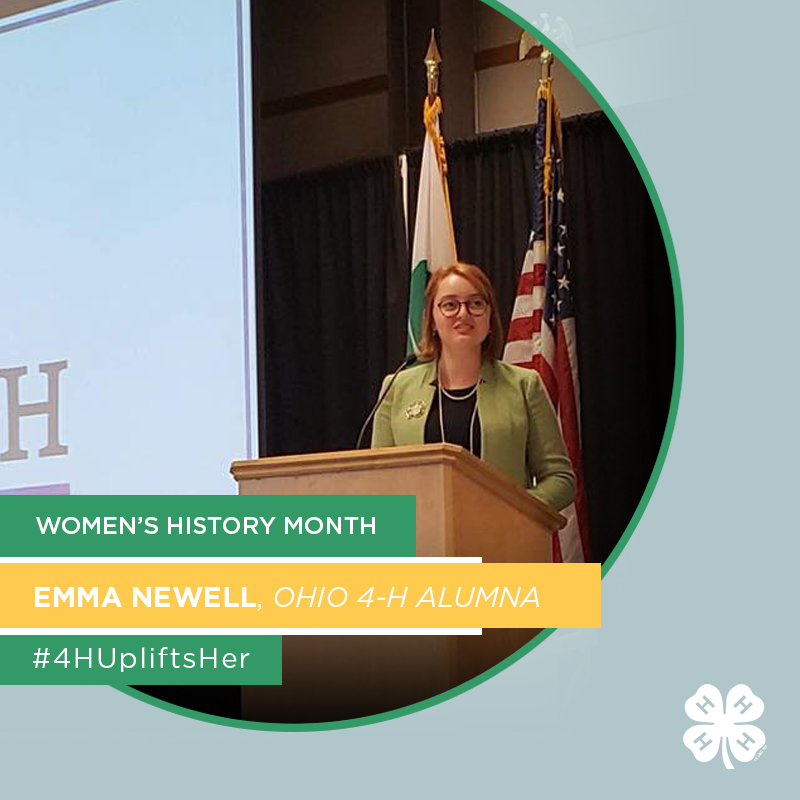 JSirangelo's tweet photo. I met @Emmma_Newelll in 2014, and with every encounter, I’m reminded of her constant advocacy of her peers, courageously giving a voice to those unheard, and making sure all young people are valued for who they are. #4HUpliftsHer #PledgetoYouth #WHM @4H @Ohio4H https://t.co/iJVbBwPeOE