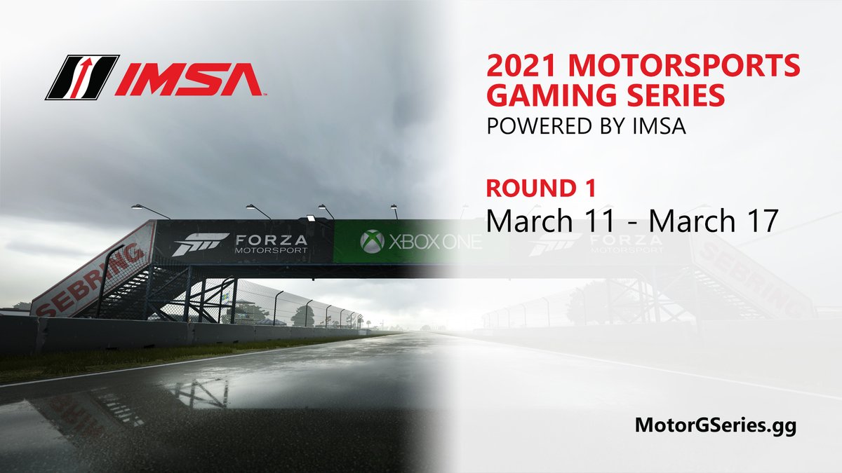 La primera ronda del 2021 Motorsports Gaming Series powered by @IMSA está al aire! Para más detalles y registro, visita motorgseries.gg.