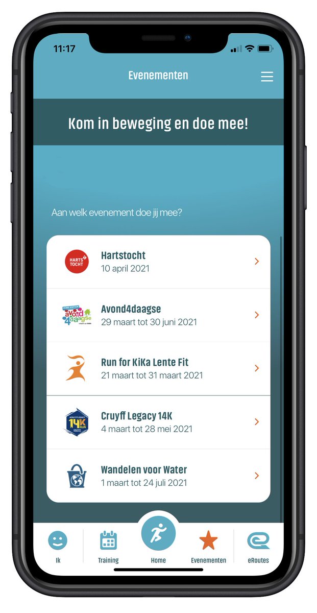 Deze virtuele #loopevenementen zijn de aankomende weken in de eRoutes app te vinden! Trots op deze mooie samenwerkingen waarmee bestaande events toch door kunnen gaan, elk event op hun unieke manier. 
Bedankt <a href="/Hartstichting/">Hartstichting</a>, <a href="/Avond4daagse/">Avond4daagse NL</a>, <a href="/runforkika/">Run for KiKa</a>, <a href="/SimaviNL/">Simavi</a>, <a href="/JCFoundation/">Johan Cruyff Foundation</a>