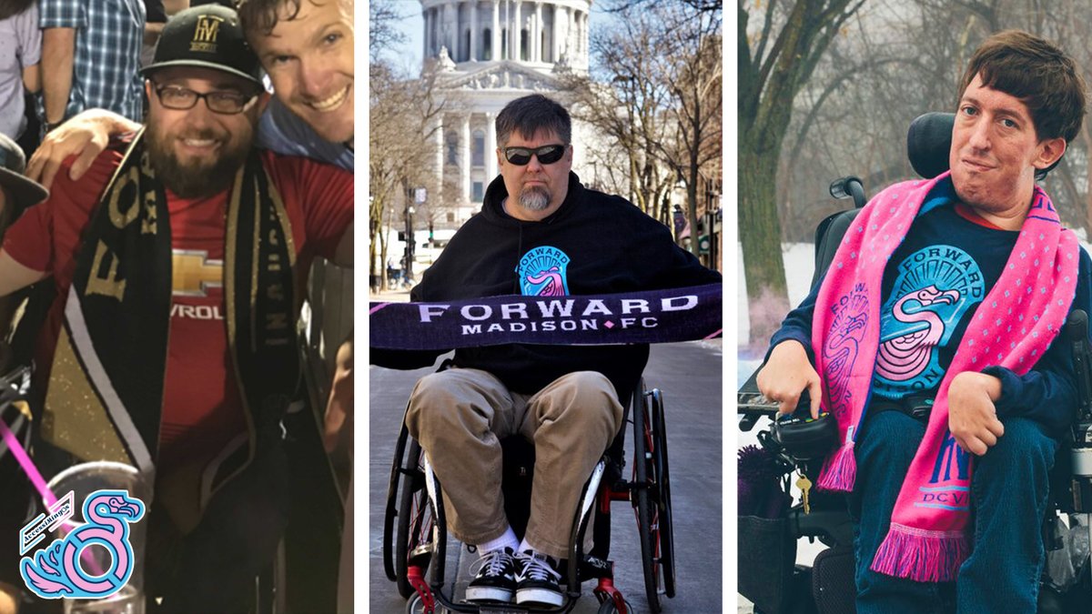 ForwardMSNFC's tweet photo. Forward Madison is proud to welcome the @Accessimingos to the @fwdflock family! ♿️🦩

The Accessimingos are the first soccer supporters' group in North America founded by and for disabled supporters. https://t.co/TCUMJilzb4