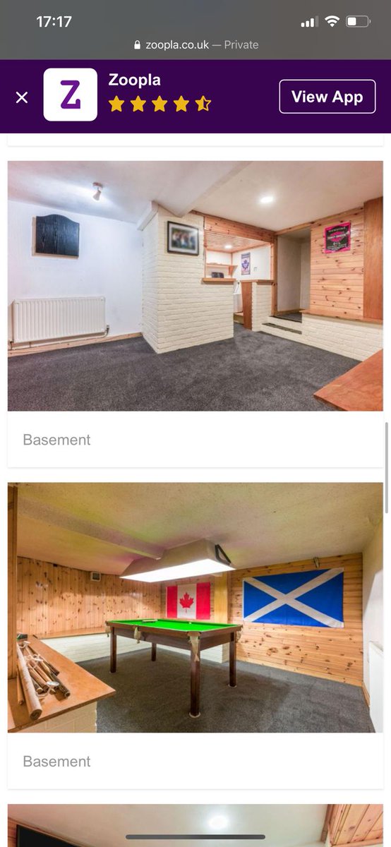 This 3 bed flat near Hampden that suddenly had a pub/"man cave" in the basement (HRV 100k)