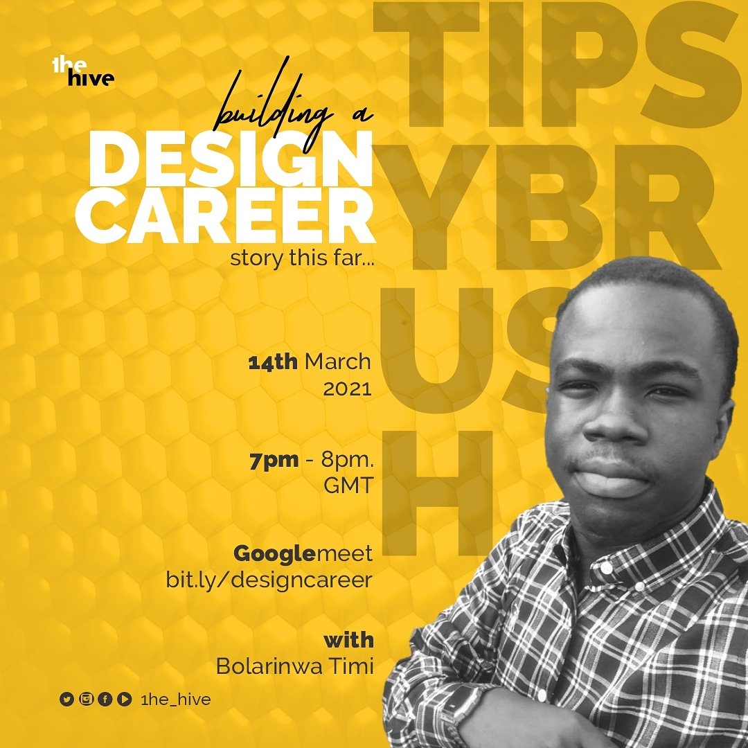 1he_hive's tweet image. Bolarinwa Timi will be sharing his journey so far on building his Design career.

You don&apos;t want to miss this live session. Details on the flier.

Thehive™ where creatives thrive

@tipsybrush @mariobee8 
#thehive #mbcreaivestudio #designhive #designcommunity