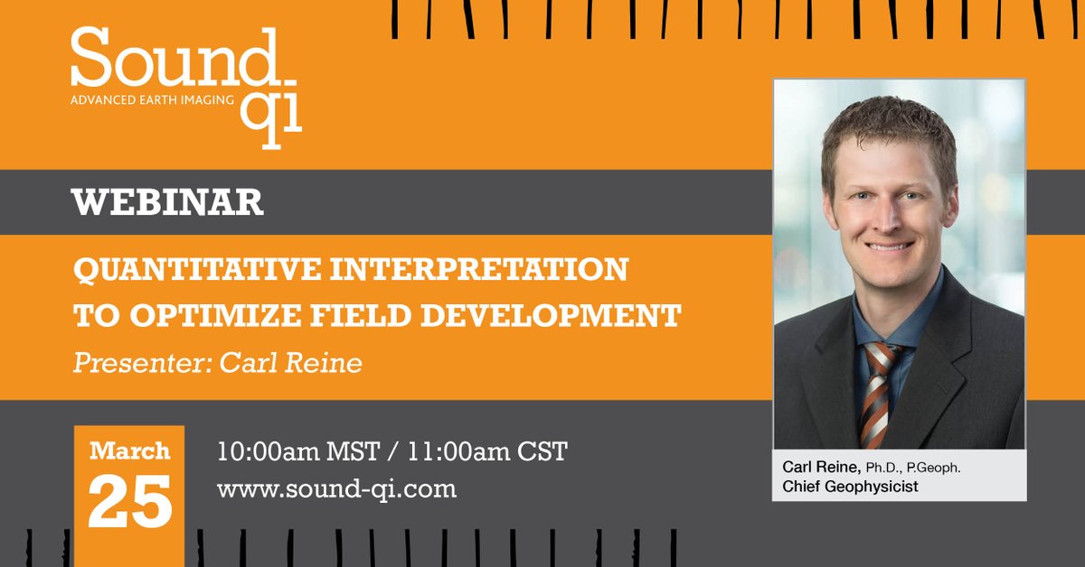 SoundQI's tweet image. Discover how to optimize field development with #QuantitativeInterpretation and information. Register now to join Sound QI&apos;s Carl Reine on March 25. hubs.li/H0J581C0