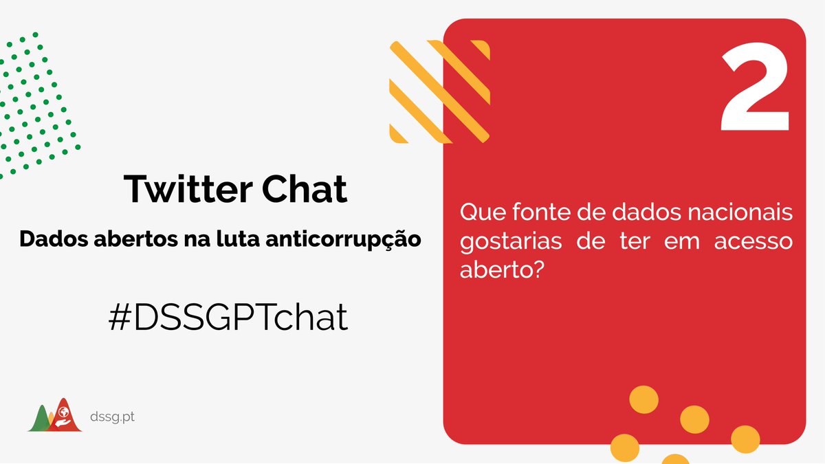 #DSSGPTchat 

P2:
Que fonte de dados nacionais gostarias de ter em acesso aberto? 

<a href="/KarinaOmbaka/">Karina Carvalho 🏳️‍🌈🇦🇴🇱🇧</a> <a href="/transparenciapt/">Transparência Internacional Portugal</a>