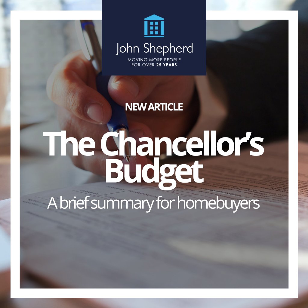 Now the dust has settled on Rishi Sunak's budget, we thought a short summary of the key points for homebuyers would be useful...

Visit our hub for our latest blog:

johnshepherd.com/key-points-hom…

#Budget2021 #stampdutyholiday #stampduty #mortgageguarantee