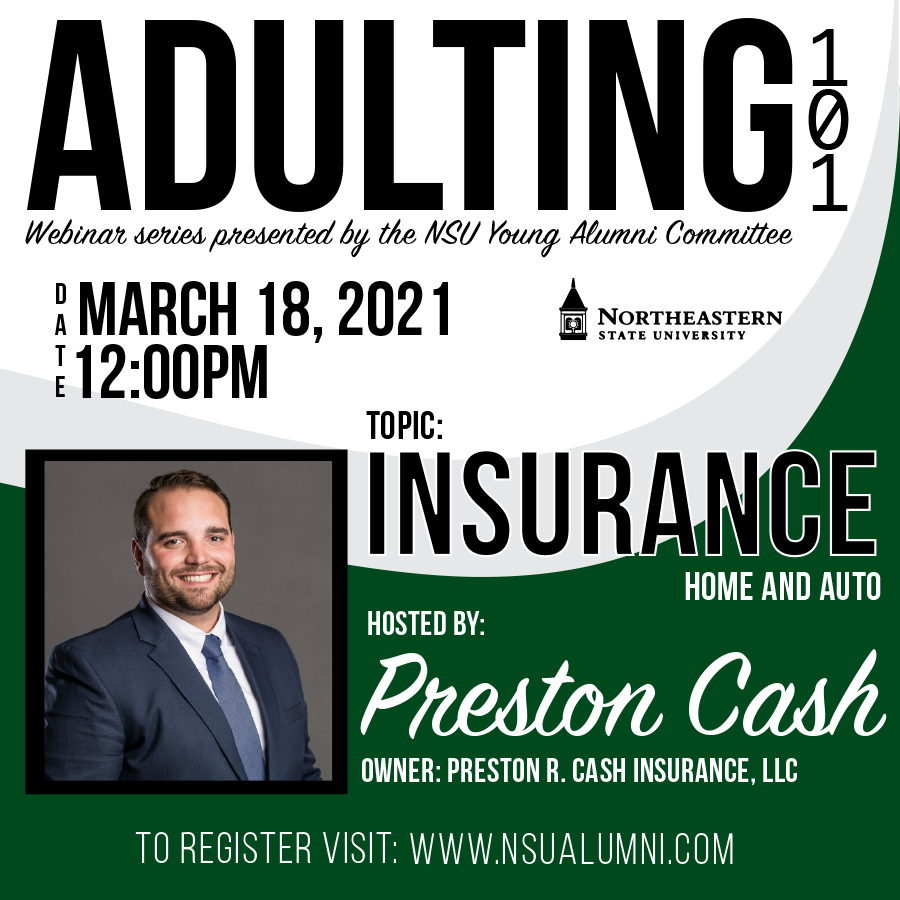 nsu_alumni's tweet photo. It's one of those things you pay for that you hope to never have to use. But when you do use it, it can save you big. The latest installment of Adulting 101 focuses on home and auto insurance planning.

Register here: https://t.co/WEgmUQnpPQ https://t.co/ZhPKnfmJRk