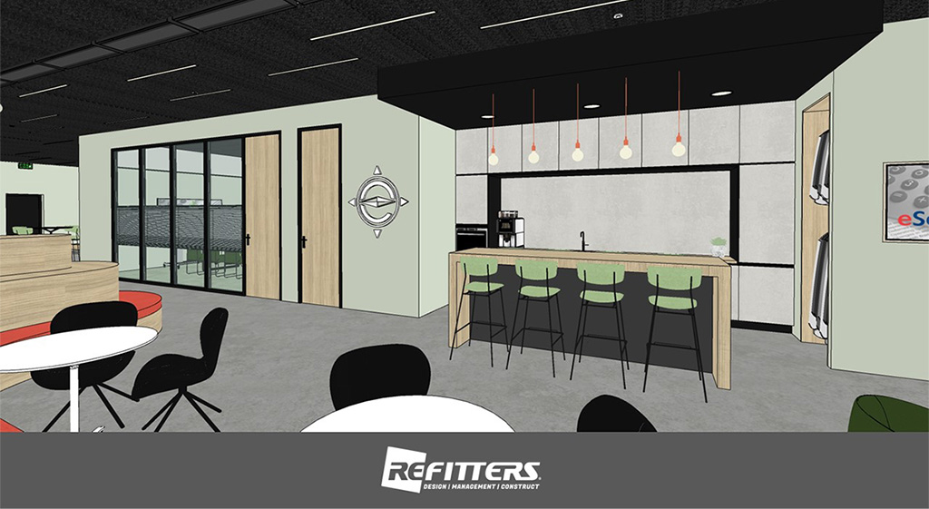 Refitters_'s tweet image. Open, eigentijds en speels zijn de uitgangspunten geweest voor het ontwerp van het nieuwe kantoor van @eServiceware_av in Rotterdam. De realisatie is inmiddels in volle gang. refitters.nl #project #interior #design