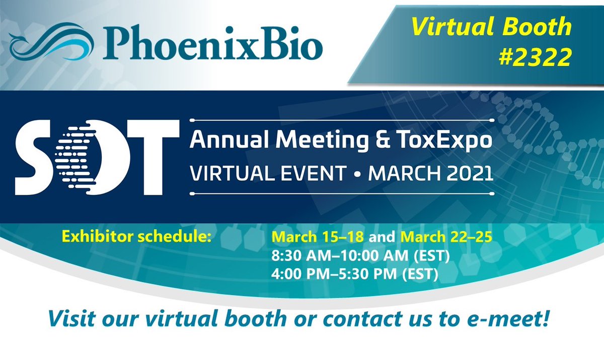 Virtual #2021SOT and #ToxExpo organized by <a href="/SOToxicology/">Society of Toxicology</a> is approaching and will run until late March. This event will include the best of cutting-edge #toxicology, world-class researchers, expert service providers, and more. <a href="/ToxExpo/">ToxExpo</a>