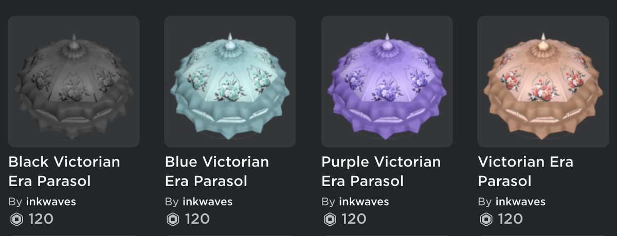 Inkwaves On Twitter Hey Thank You All For The Incredible Support On The Parasols Just Released All 4 Colors Into The Catalog 3 Also An Exciting Announcement Coming Later Today - roblox ugc link