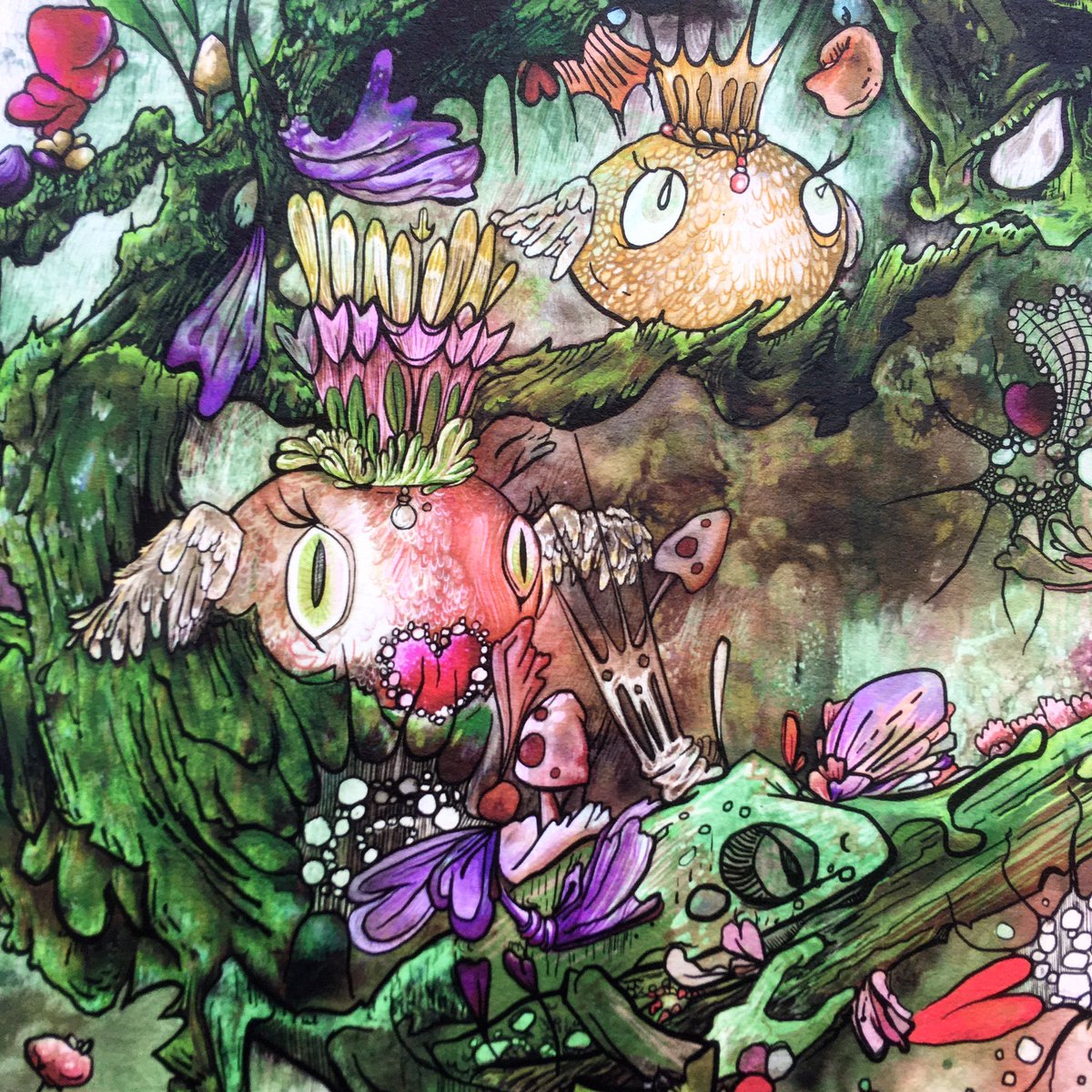 elfierayart's tweet photo. My forest frog heart, work in progress, just printed off, going through all my unfinished work, taking it to a print and see stage, I have so many pieces in progress #work in progress #digitalart #clip studio paint #spiritual forest #frogs #toads #beetle #sprites https://t.co/iKbPOzh1oi