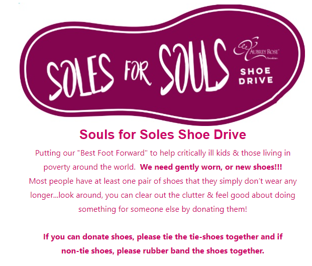 aubreyrose2000's tweet photo. 👟#WeGotSole! We're putting our "Best Foot Forward" to help kids in need &amp; are seeking gently worn or new shoes! Feel free to drop them off at Aubrey Rose Foundation/@writelysew1 at 3862 Race Rd, or email nancy@aubreyrose.org to have someone pick them up from you. Thank you! https://t.co/iZxd0x8AM0