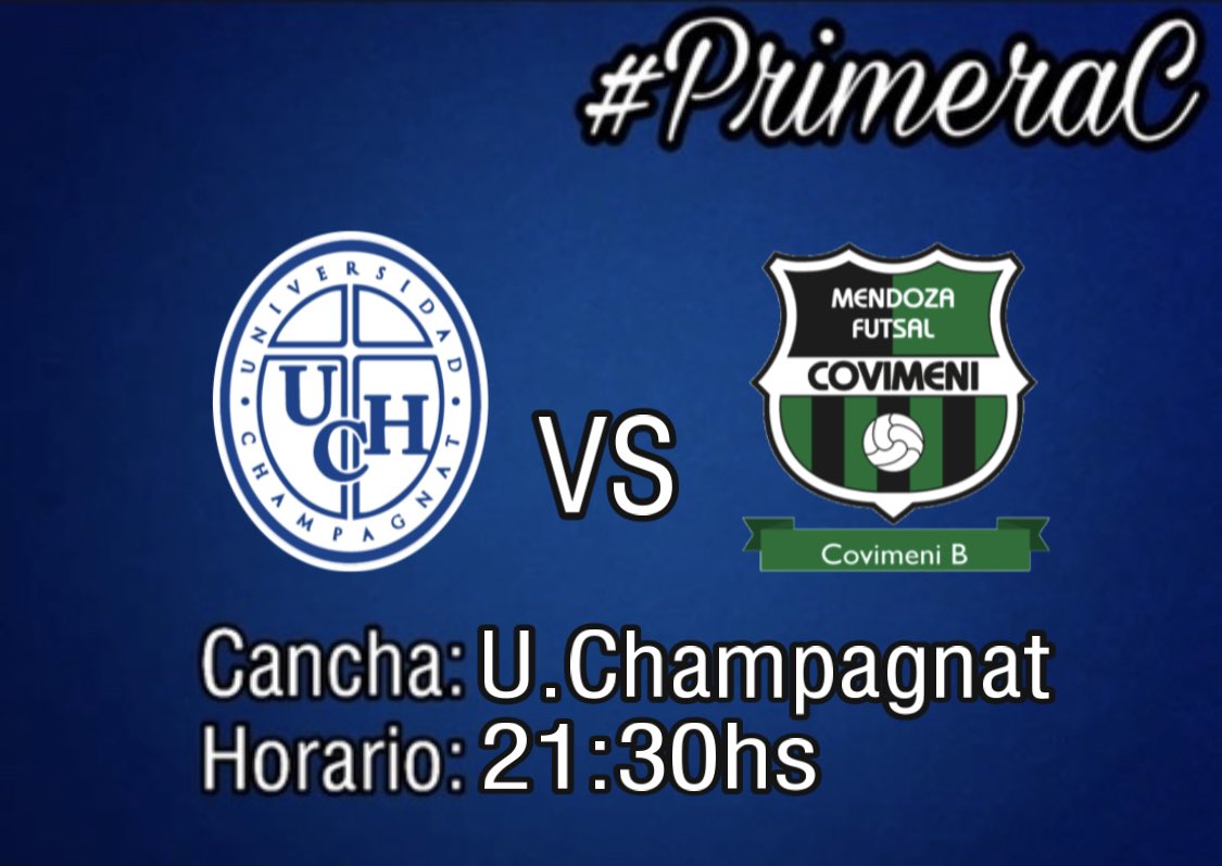 FECHA N•3
Esta noche desde las 21:30hs recibimos a Covimeni B por la 3ra fecha de la Primera C.
#VamosChampa