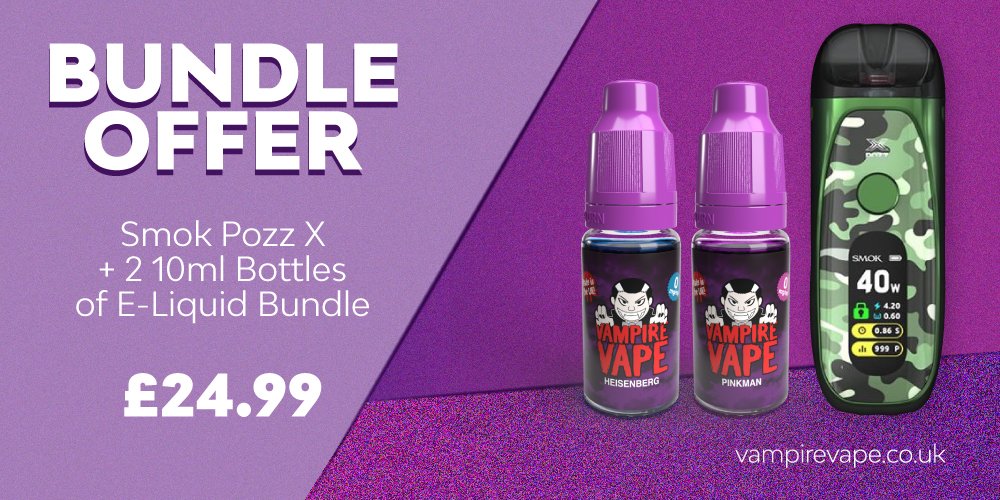VampireVape's tweet photo. A sleek and stylish device which suits all vaping styles, MTL &amp; DTL 👌

It's time to treat yourself to a new kit or an upgrade, with 2 additional 10ml bottles

Shop now for £24.99 🔞- https://t.co/hQgYpTk6R6

#TodayIsTheDay #NoSmokingDay https://t.co/MSZIDo0Xhw