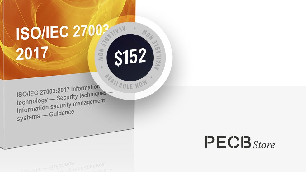 PECB's tweet photo. ISO/IEC 27003:2017 Information technology — Security techniques — Information security management systems — Guidance > https://t.co/zTFzbQfvBw
#ISO #ISO27003 #ISO27001 #informationtechnology https://t.co/Tq2QtQWOJj