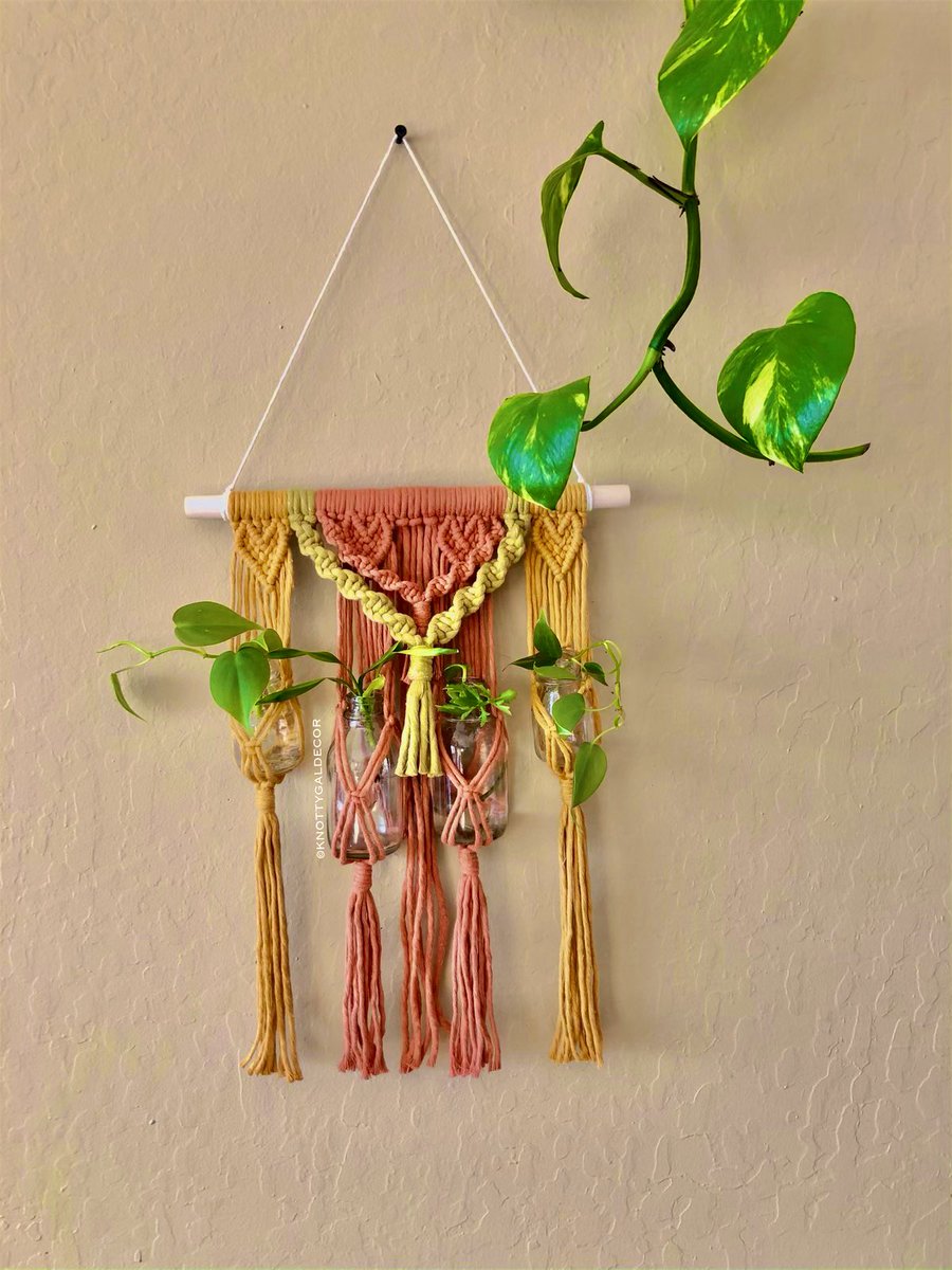 KnottyGalDecor's tweet photo. It’s update dayyy 🎉🎉🎉🎉

Propagation Sensation macrame wall hanging🪴

Two ONE of a kind pieces drop TODAY, ONLY ONE AVAILABLE OF EACH IN THE WORLD 🎉

🌟 Glass jars included! 🌟

💖Today @ 9:00 am (pst) on my site💖 https://t.co/EgFauo4cS3