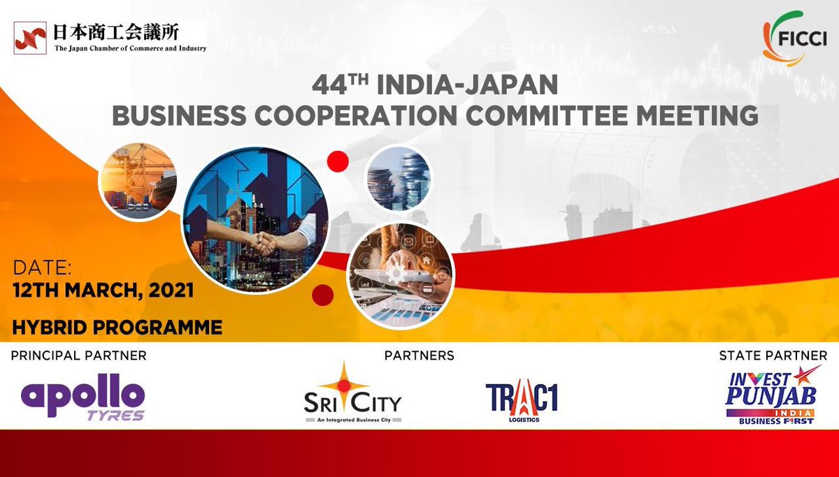 Invest Punjab (@invest_punjab) on Twitter photo #InvestPunjab is delighted to be the State Partner for the 44th India Japan Business Cooperation Committee meeting organised by <a href="/ficci_india/">FICCI</a> & JCCI jointly on 12 March 2021 at 9:30 am (IST).
Register at us02web.zoom.us/webinar/regist…
<a href="/PunjabGovtIndia/">Government of Punjab</a> <a href="/RajatAgarwal273/">Rajat Agarwal</a> #InvestPunjab is delighted to be the State Partner for the 44th India Japan Business Cooperation Committee meeting organised by <a href="/ficci_india/">FICCI</a> & JCCI jointly on 12 March 2021 at 9:30 am (IST).
Register at us02web.zoom.us/webinar/regist…
<a href="/PunjabGovtIndia/">Government of Punjab</a> <a href="/RajatAgarwal273/">Rajat Agarwal</a>