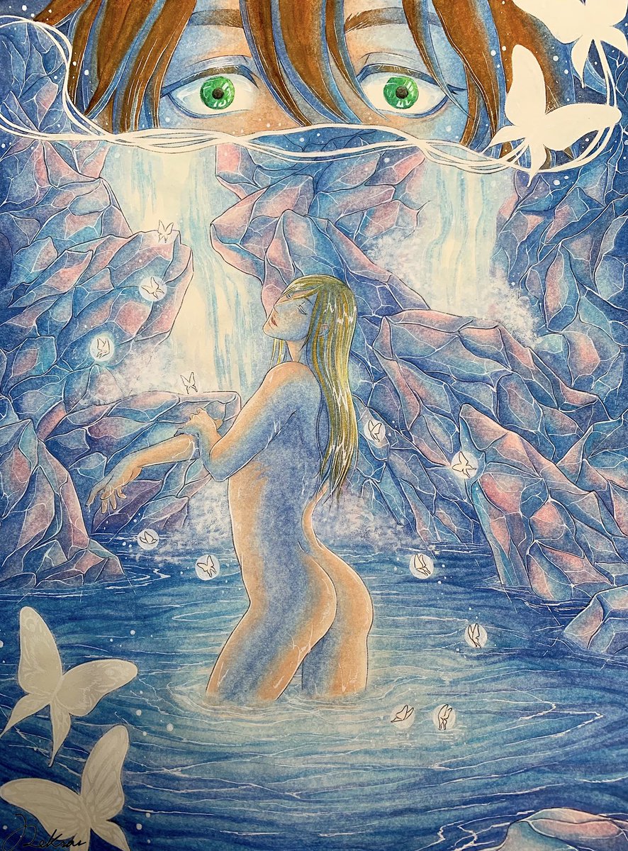 Deksai1's tweet photo. “Blue”

A midnight bath under the waterfall 🦋 

#OCs #Yilan #Dagan #waterfall #blue #butterflies https://t.co/RgJ08aiO20