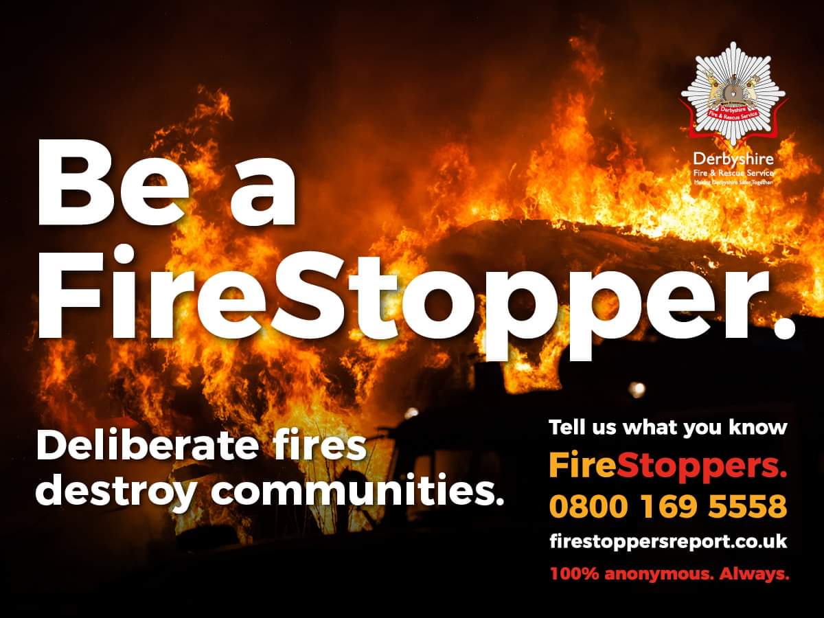 BuxtonFire's tweet photo. Seen something but don't want to 'get involved?' Be a firestopper, 100% anonymous and it may just stop things early! #firestopper https://t.co/MAPoGu180G