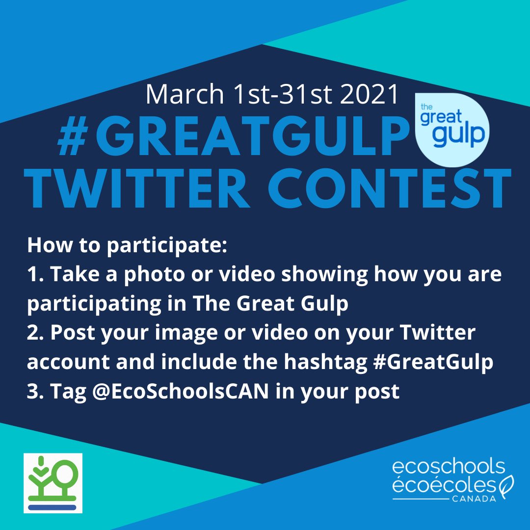 <a href="/PeelSchools/">Peel District School Board</a> <a href="/PDSB_eco/">Peel EcoSchools</a> This month in celebration of World Water Day (March 22), during the month of March, people across Canada are invited to take part in the #GreatGulp by taking a drink of tap water from a reusable glass/bottle/mug. Ecoschools.ca/thegreatgulp