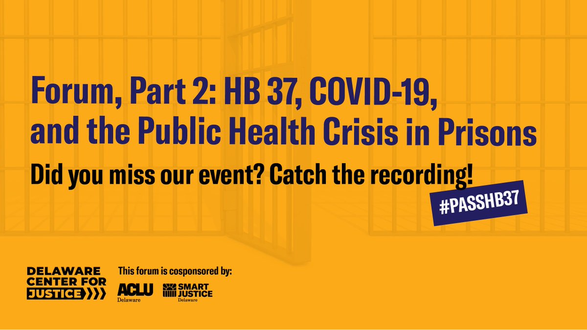 Forum Part 2: HB 37, COVID-19, and the Public Health Crisis in Prisons