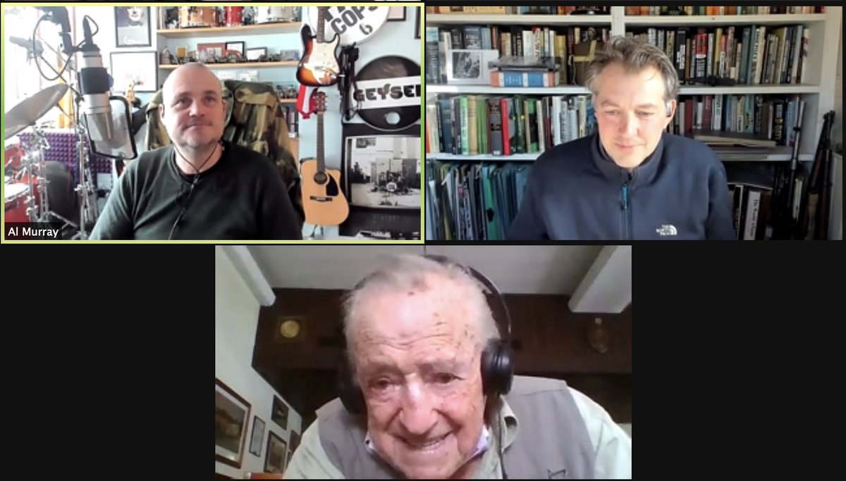 Alex Bescoby (@alexbescoby) on Twitter photo Achtung Achtung! What better way to spend an afternoon than introducing the brilliant #RonnyScott to <a href="/James1940/">James Holland</a> and <a href="/almurray/">Al Murray 🇺🇦</a> for his first ever podcast appearance at 103!
Coming to your ears soon on <a href="/WeHaveWaysPod/">WW2 Pod: We Have Ways of Making You Talk</a> 👏👏👏
Watch Ronny’s story now! 👉 vimeo.com/519002084 Achtung Achtung! What better way to spend an afternoon than introducing the brilliant #RonnyScott to <a href="/James1940/">James Holland</a> and <a href="/almurray/">Al Murray 🇺🇦</a> for his first ever podcast appearance at 103!
Coming to your ears soon on <a href="/WeHaveWaysPod/">WW2 Pod: We Have Ways of Making You Talk</a> 👏👏👏
Watch Ronny’s story now! 👉 vimeo.com/519002084