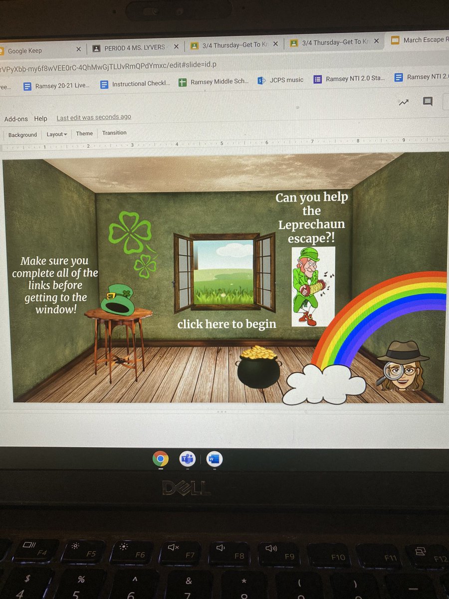 Sneak preview of our St Patrick’s day Escape Room! So excited to share the finished product with all of my Choir Rams! 🍀💚